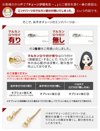 12種類の長さから選べる定番ネックレスチェーン