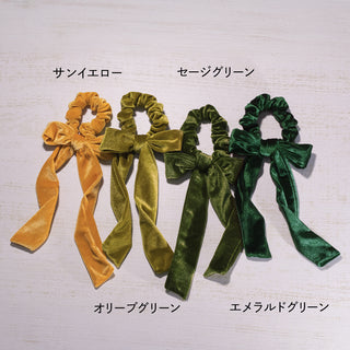 ベロア リボン シュシュ ベロアシュシュ リボンシュシュ ヘアアクセ ヘアタイ ヘアゴム 髪留め 髪飾り 大きめ レディース かわいい 人気 まとめ髪 ポニーテール 人気 簡単 ヘアアレンジ 結ぶ ゴム トレンド ベルベット 5