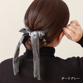 ベロア リボン シュシュ ベロアシュシュ リボンシュシュ ヘアアクセ ヘアタイ ヘアゴム 髪留め 髪飾り 大きめ レディース かわいい 人気 まとめ髪 ポニーテール 人気 簡単 ヘアアレンジ 結ぶ ゴム トレンド ベルベット 7