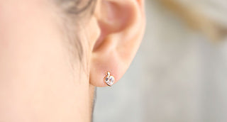 一粒宝石 ハートカット ピアス K10
