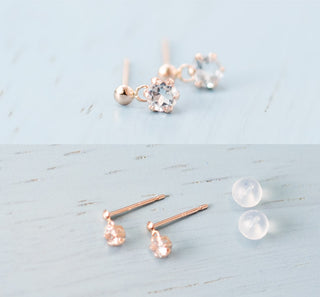 天然 アクアマリン 揺れる ピアス K10