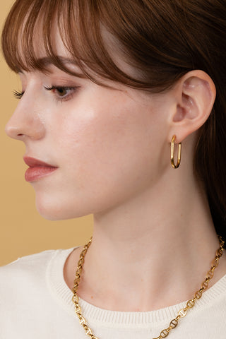 ピアス オーバルフープピアス オーバル サージカルステンレス キャッチレス 3