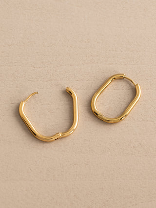 ピアス オーバルフープピアス オーバル サージカルステンレス キャッチレス