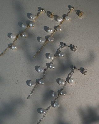 ピアス 淡水真珠 バロックパール 5連 ロングピアス シルバー925 バロック パール 真珠ピアス 真珠 ピアス パールピアス パール ピアス 2